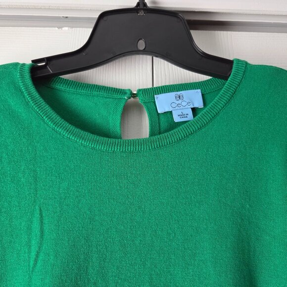 NWT CeCe Green Knit Top L - Picture 4 of 9